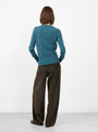 Fugu Cardigan Persian Blue Persian Blue SOEUR (model back) at Couverture & The Garbstore