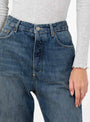 Lucien Jeans Faded Blue Faded Blue SOEUR (model close up) at Couverture & The Garbstore