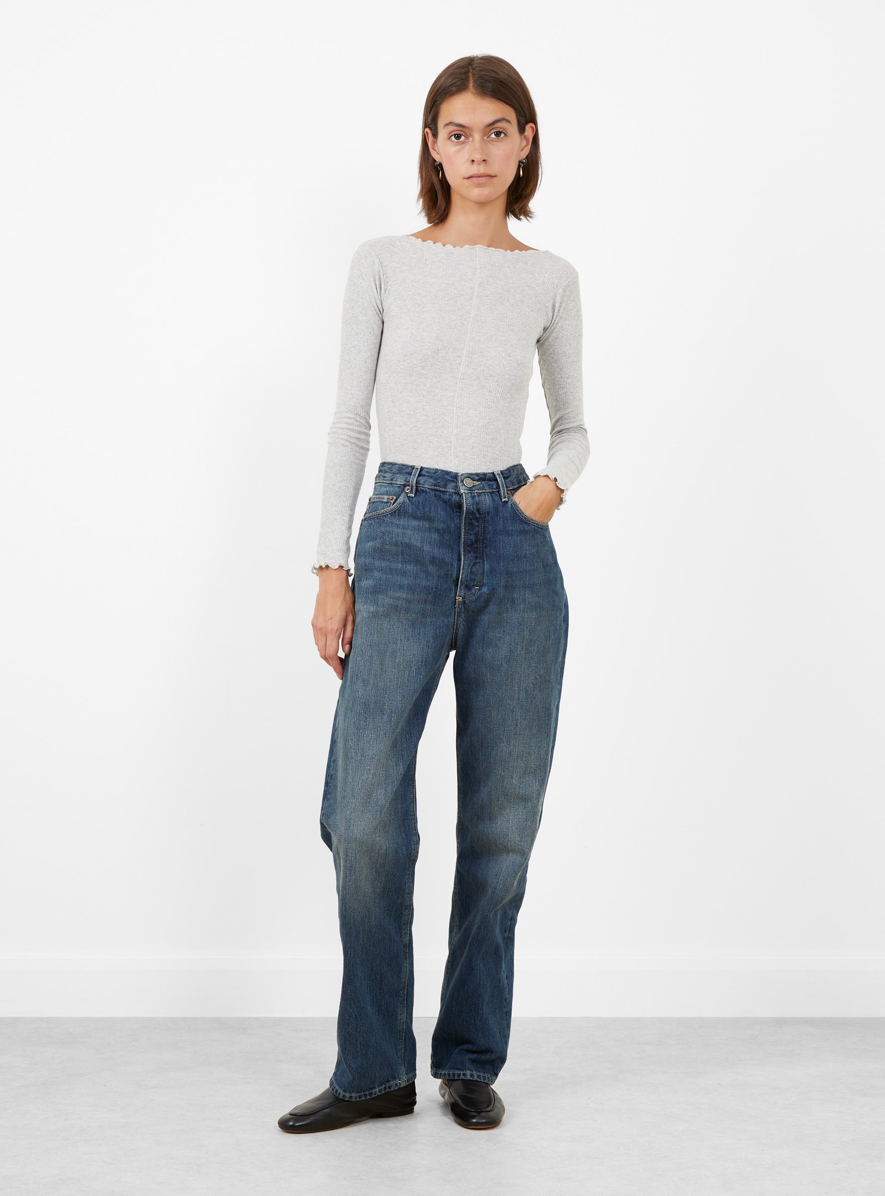 Lucien Jeans Faded Blue Faded Blue SOEUR (model front) at Couverture & The Garbstore
