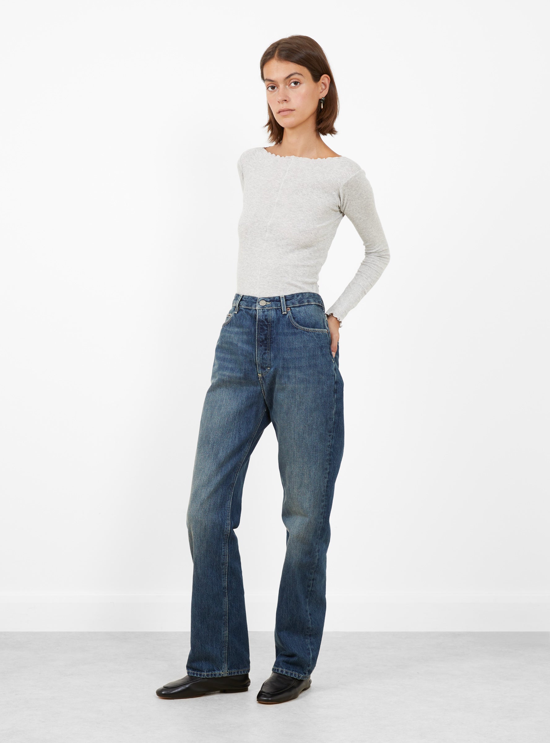 Lucien Jeans Faded Blue Faded Blue SOEUR (model side) at Couverture & The Garbstore
