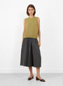 Namaste Knit Vest Sage Sage SOEUR (model front) at Couverture & The Garbstore