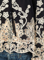 Gracelyn Lace Embroidered Long Sleeve Top Black White Sea (model close up) at Couverture & The Garbstore