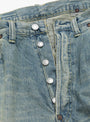 No.37 Washed Wide Denim Pants Bleach A.PRESSE (button close up) at Couverture & The Garbstore