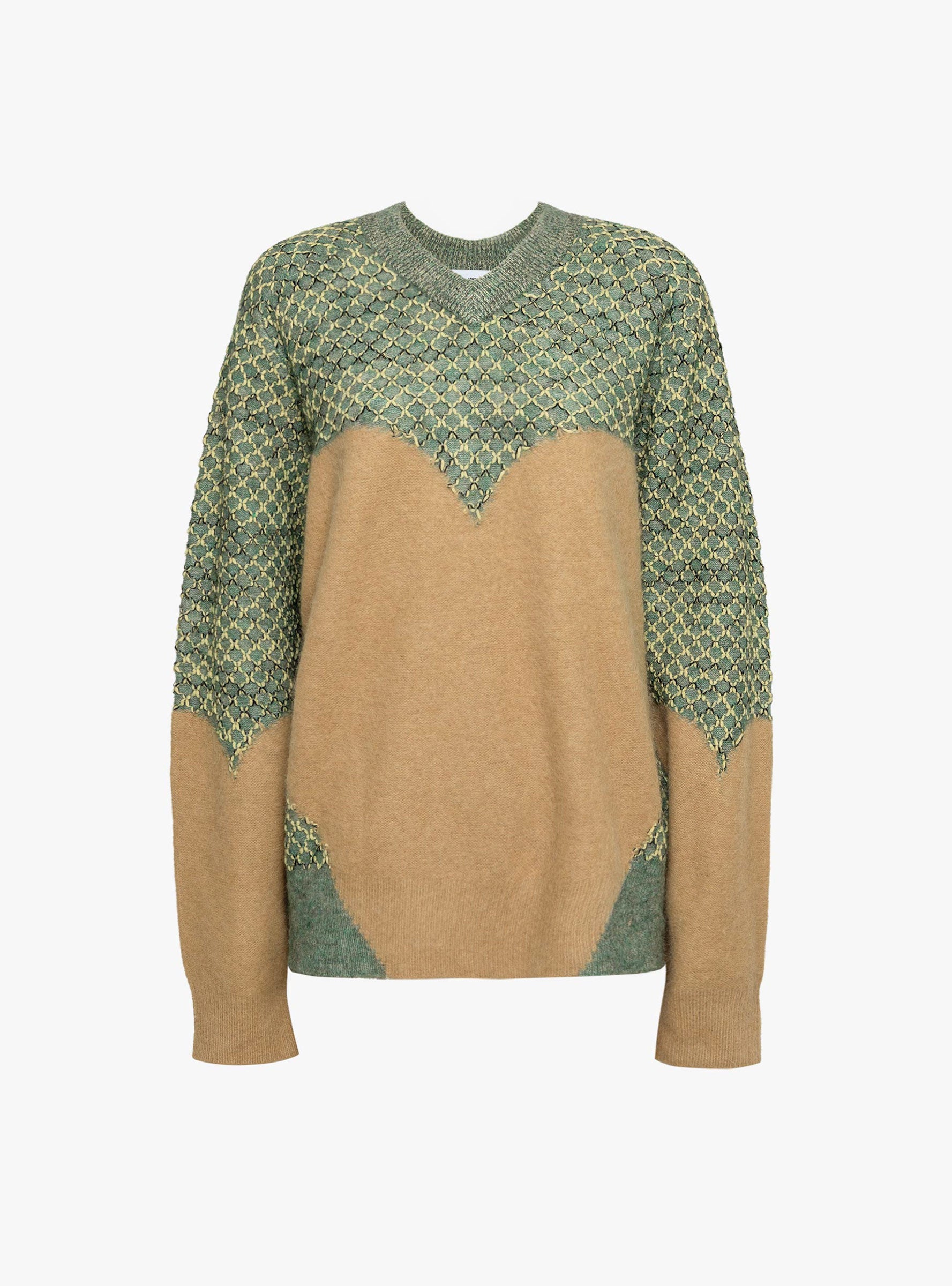 Heart Knit Pullover Green Green TOGA_Front_View at Couverture & The Garbstore