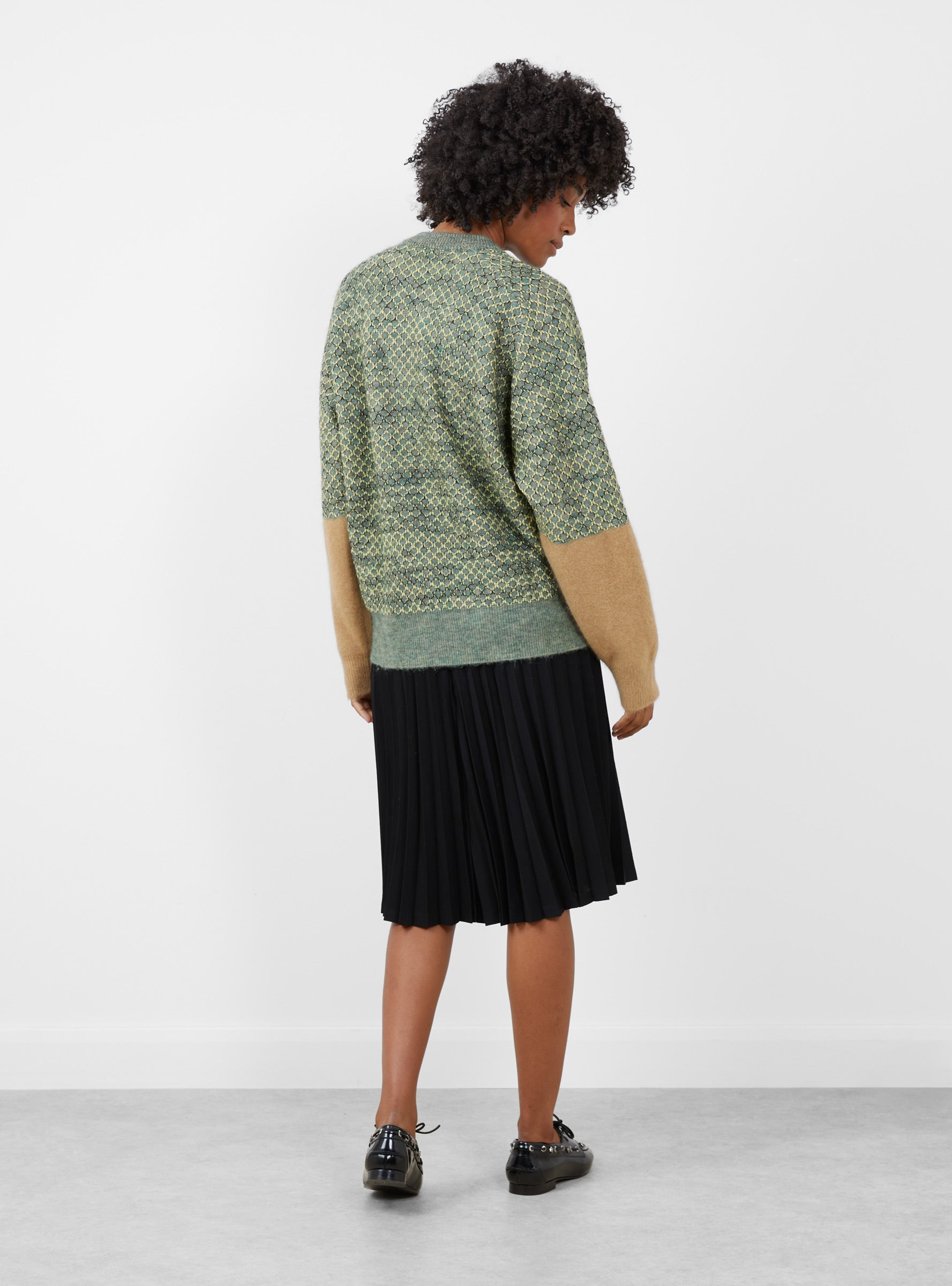 Heart Knit Pullover Green Green TOGA (model back) at Couverture & The Garbstore