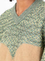 Heart Knit Pullover Green Green TOGA (model close up) at Couverture & The Garbstore