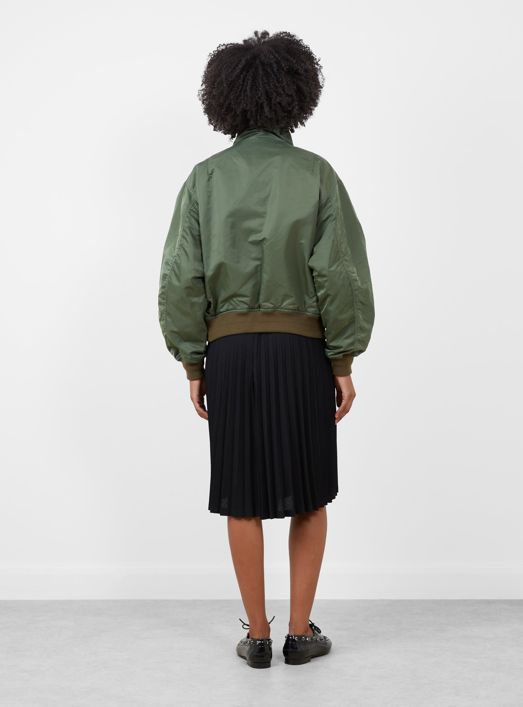 Nylon Twill Reversible Blouson Khaki Khaki TOGA (model back) at Couverture & The Garbstore