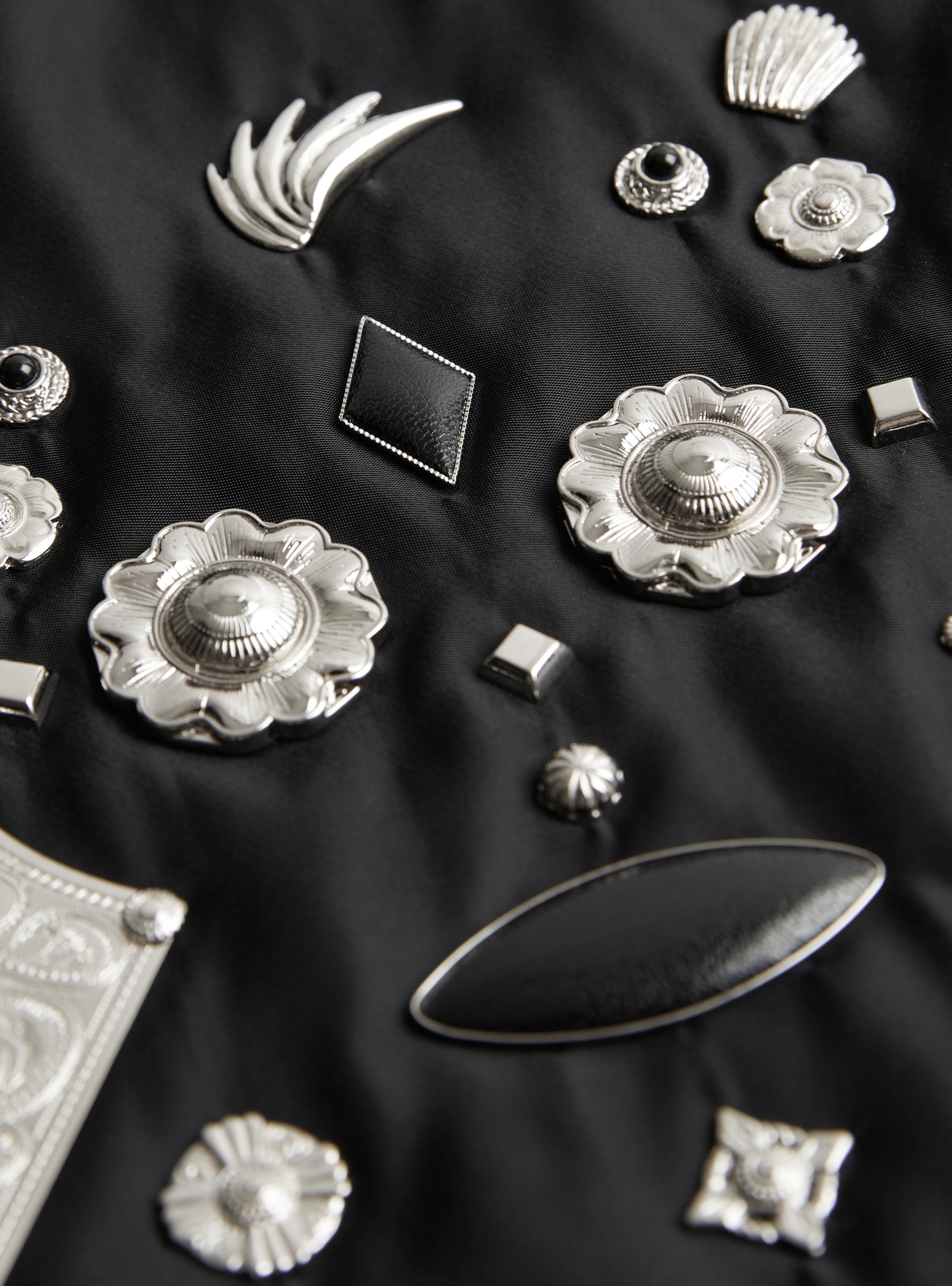 Nylon Gabi Bag Black Black TOGA_Metal_Stud_Detail at Couverture & The Garbstore