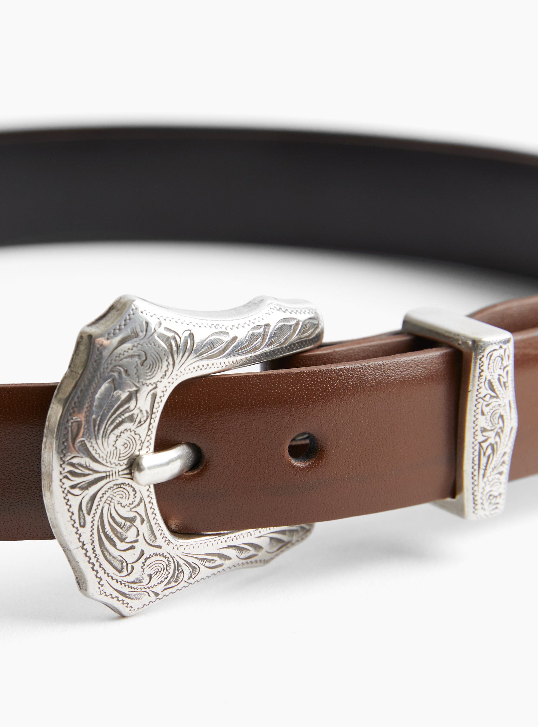 Double Buckle Belt Brown Brown TOGA_Buckle_Detail at Couverture & The Garbstore