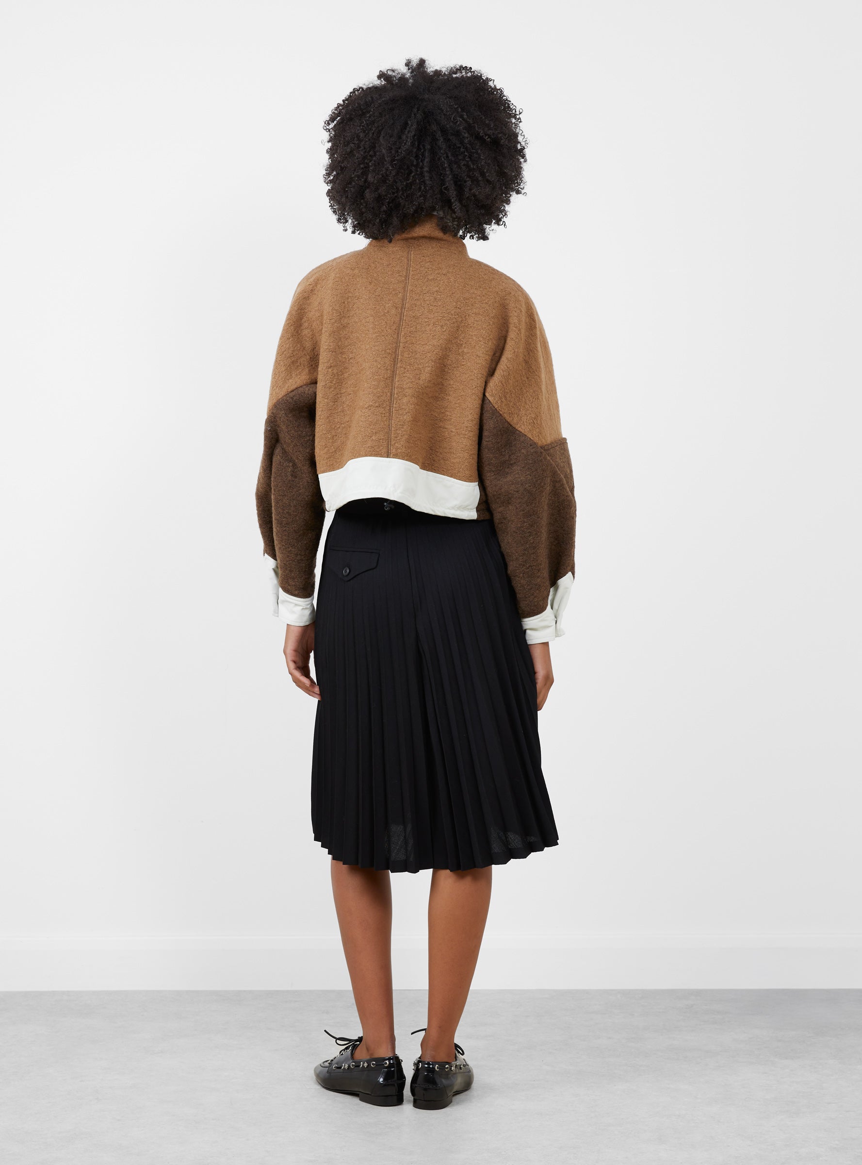 Wool Jersey Blouson Brown Brown TOGA (model back) at Couverture & The Garbstore