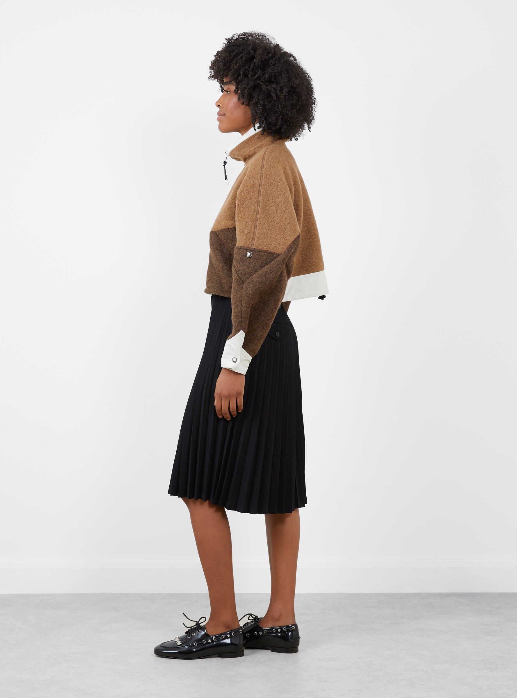 Wool Jersey Blouson Brown Brown TOGA (model side) at Couverture & The Garbstore
