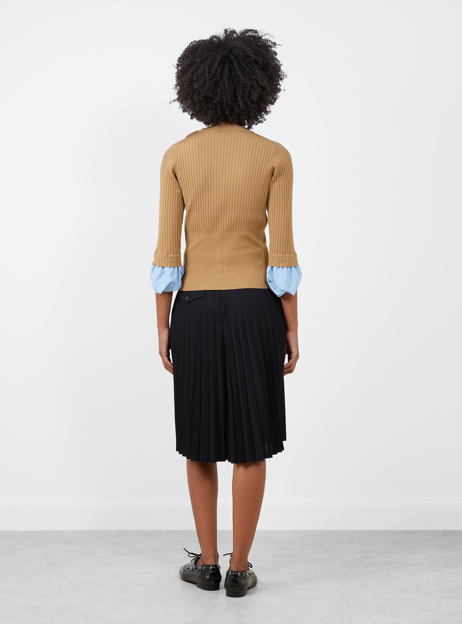 Rib Knit Top Camel Camel TOGA (model back) at Couverture & The Garbstore