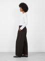 Panta Sbam Trousers Cacao Cacao LABO ART (model side) at Couverture & The Garbstore