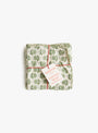 Napkin Set Bourrache Loden Bourrache Loden SUZETTE (top view folded) at Couverture & The Garbstore