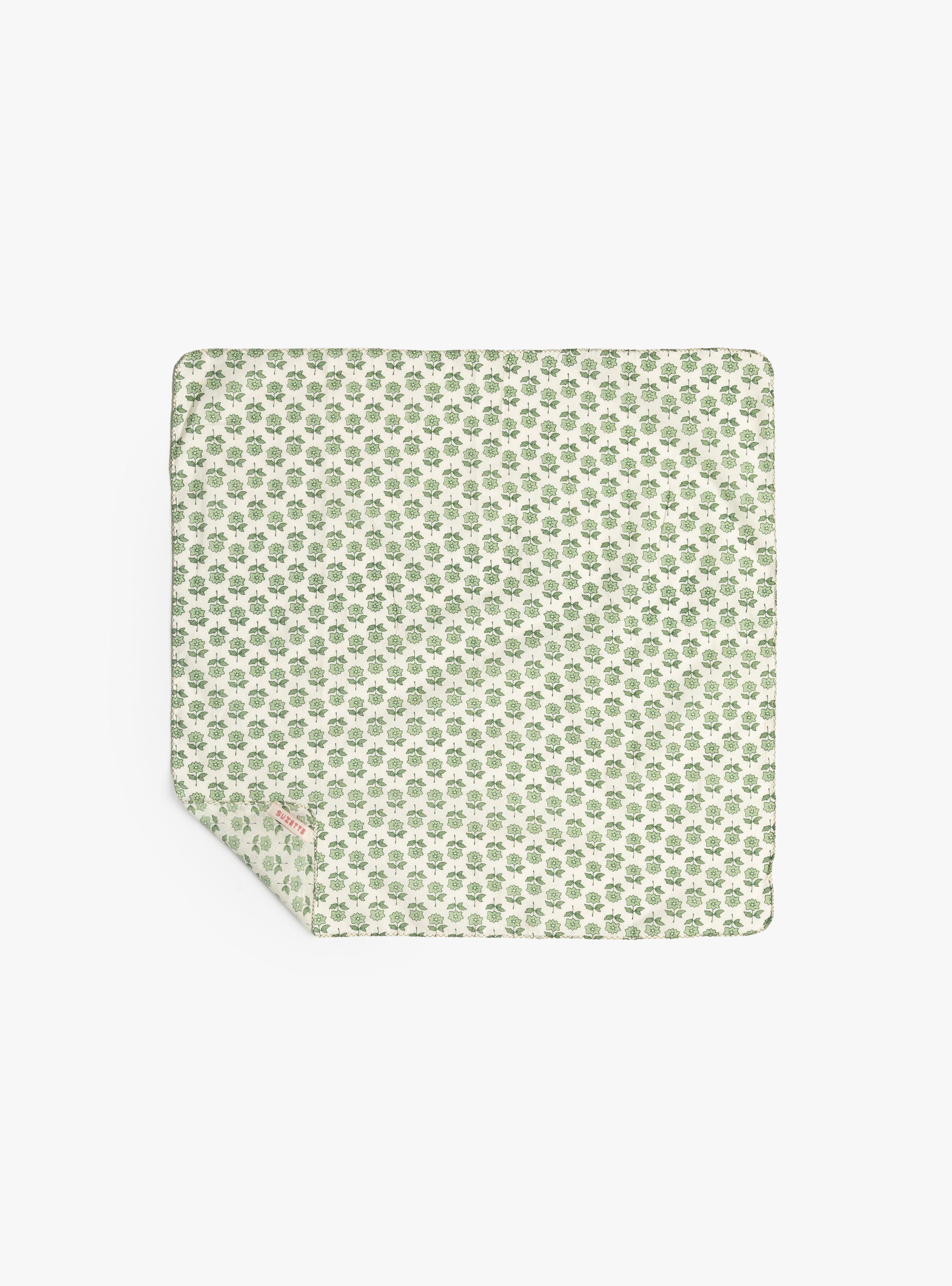 Napkin Set Bourrache Loden Bourrache Loden SUZETTE (top view unfolded) at Couverture & The Garbstore