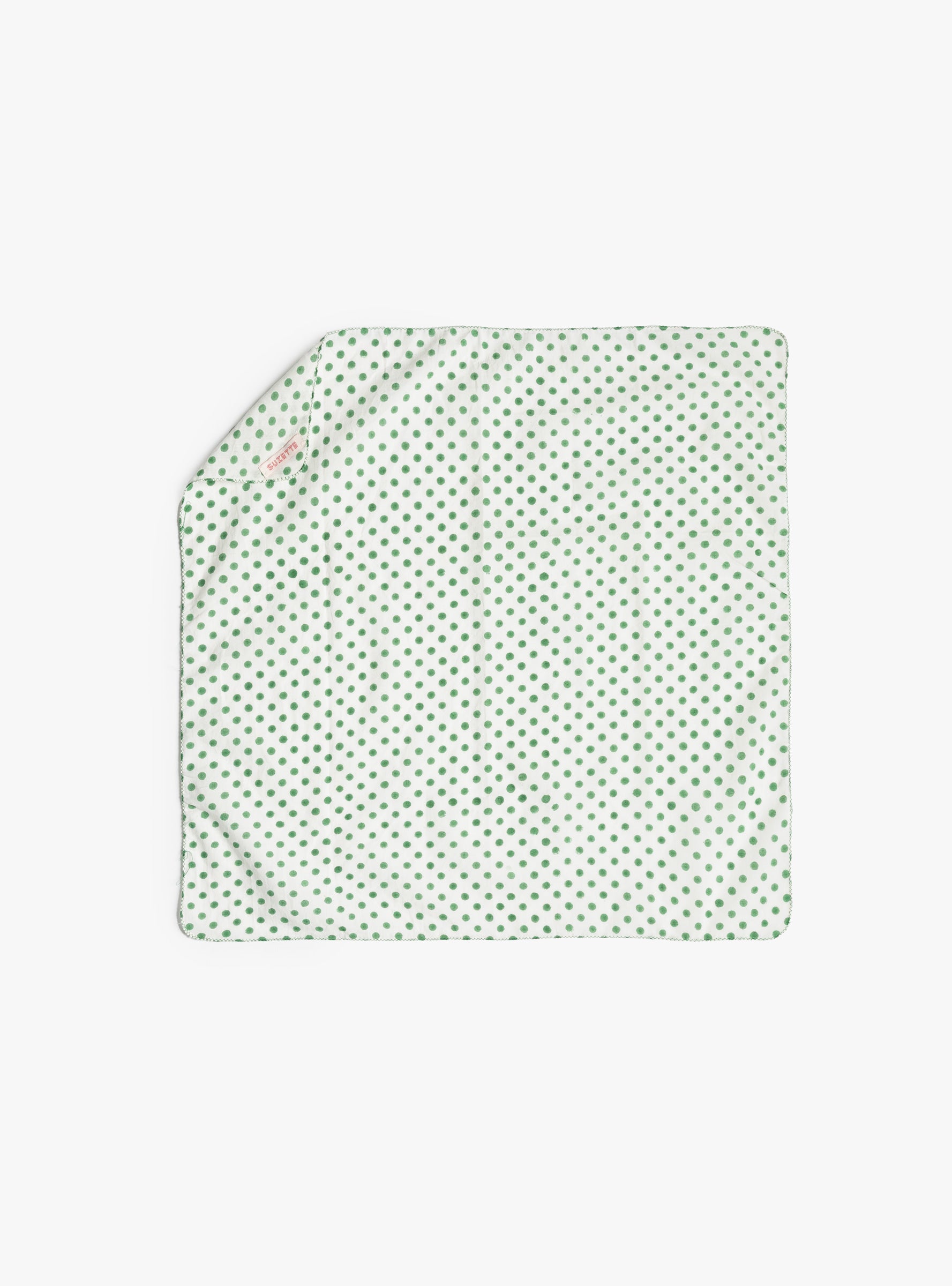Napkin Set Polka Juniper Polka Juniper SUZETTE (top view unfolded) at Couverture & The Garbstore