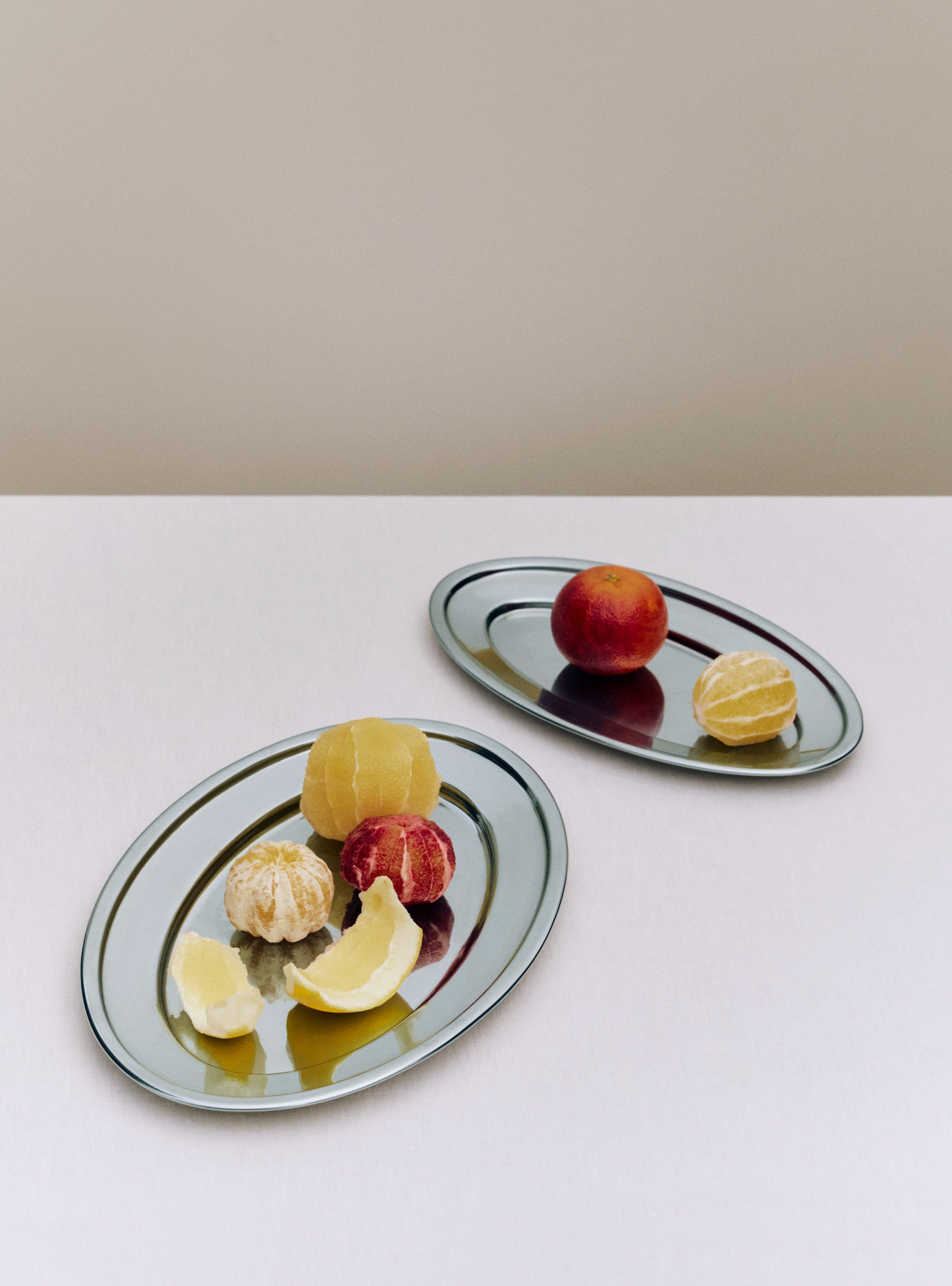Essential Steel Oval Dish-Large stainless steel HAY_Lifestyle_Groupshot at Couverture & The Garbstore