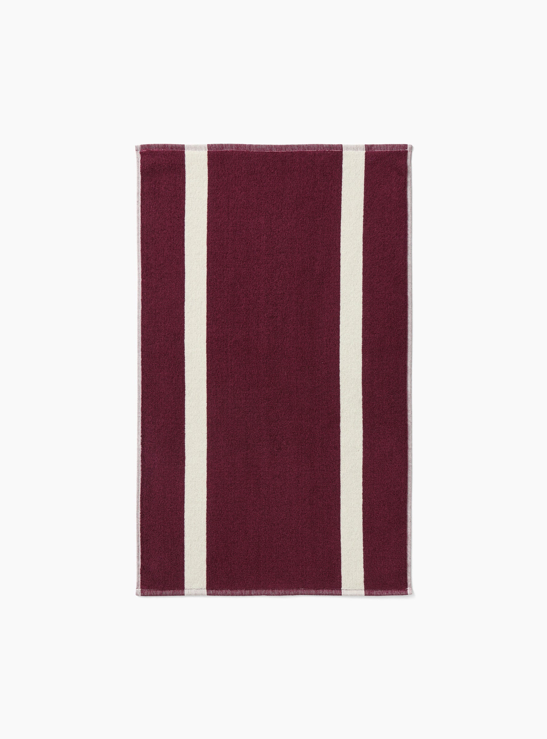 Stripe Bath Mat Burgundy Burgundy HAY_Top_View at Couverture & The Garbstore