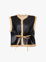 Transition Vest Oat Oat Milena Silvano_Front_View_Leather at Couverture & The Garbstore