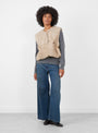 Transition Vest Oat Oat Milena Silvano (model front) at Couverture & The Garbstore
