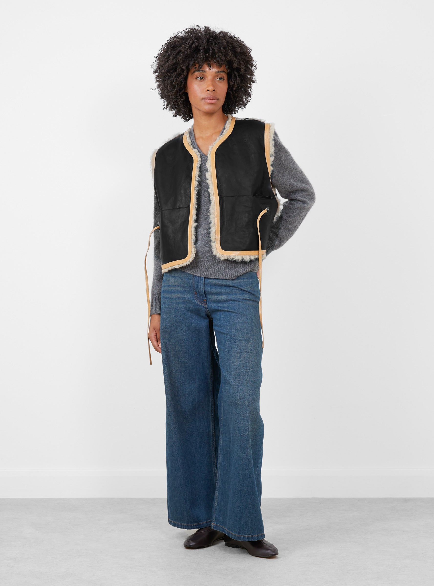 Transition Vest Oat Oat Milena Silvano (model front reversed ) at Couverture & The Garbstore