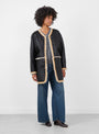 Reversible Liner Coat Oat Oat Milena Silvano (model front reversed) at Couverture & The Garbstore