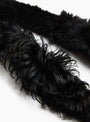 Thin Shaggy Scarf Black Black Milena Silvano_Fur_Detail at Couverture & The Garbstore