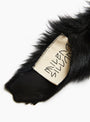 Thin Shaggy Scarf Black Black Milena Silvano_Label_Detail at Couverture & The Garbstore