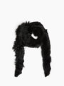 Thin Shaggy Scarf Black Black Milena Silvano_Top_View at Couverture & The Garbstore