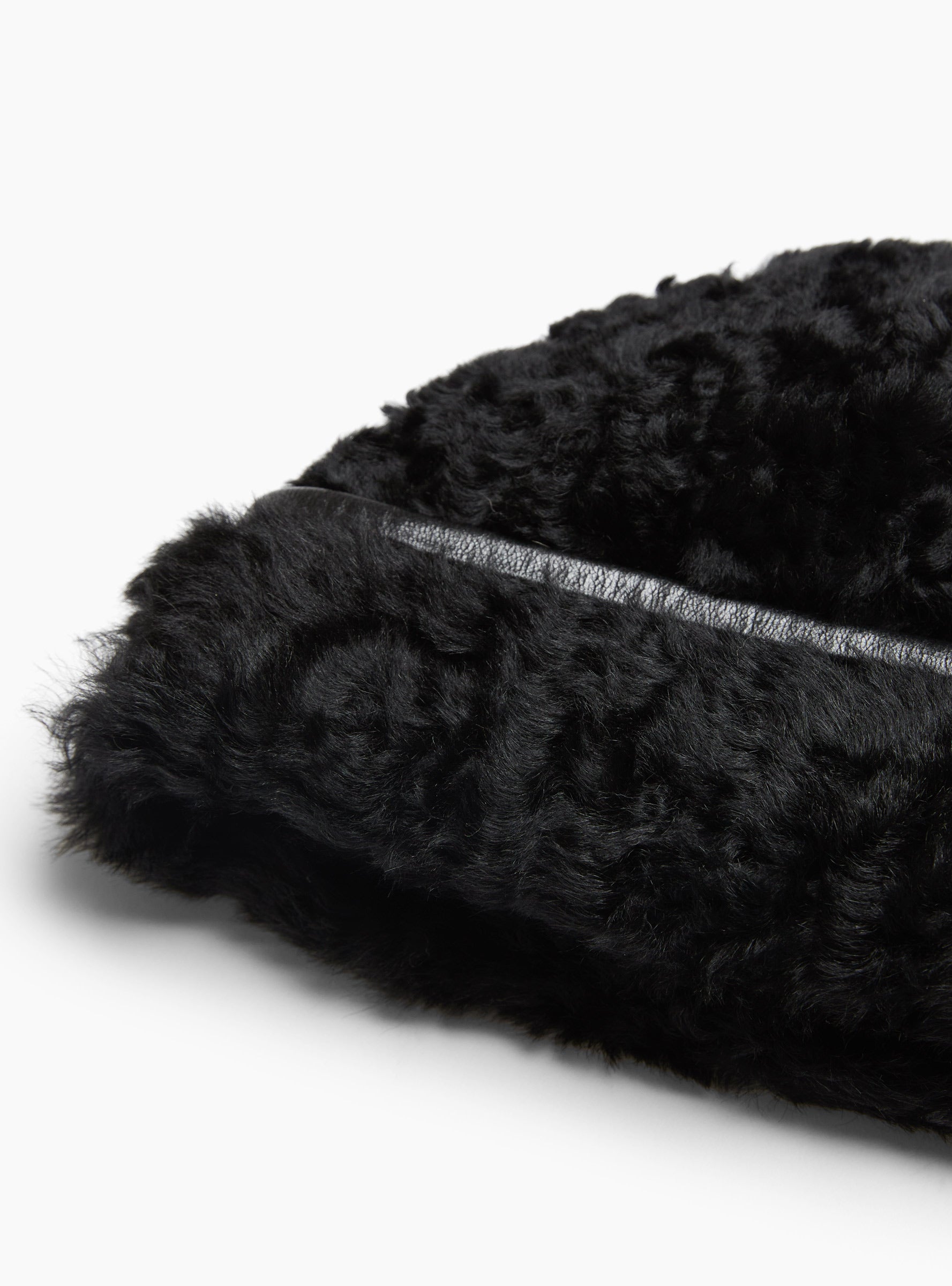 Pixie Hat Black Black Milena Silvano_Fur_Detail at Couverture & The Garbstore