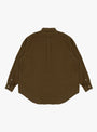 Double Weave Regular Collar Shirt Dark Olive A.PRESSE (back) at Couverture & The Garbstore