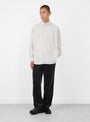 Double Weave Regular Collar Shirt Ecru A.PRESSE (model front) at Couverture & The Garbstore
