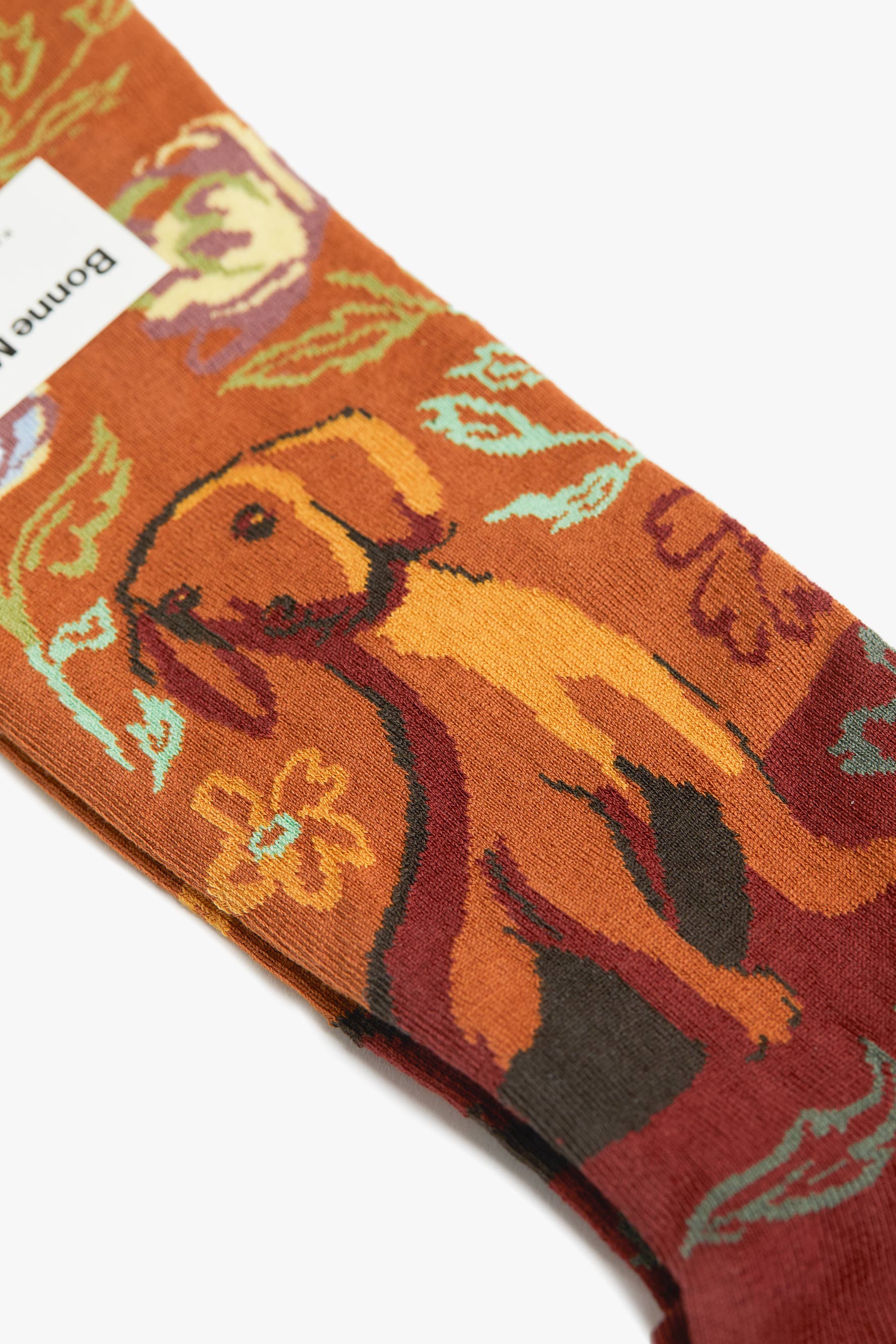 Caramel Dog Socks Caramel BONNE MAISON (Fabric Detail) at Couverture & The Garbstore