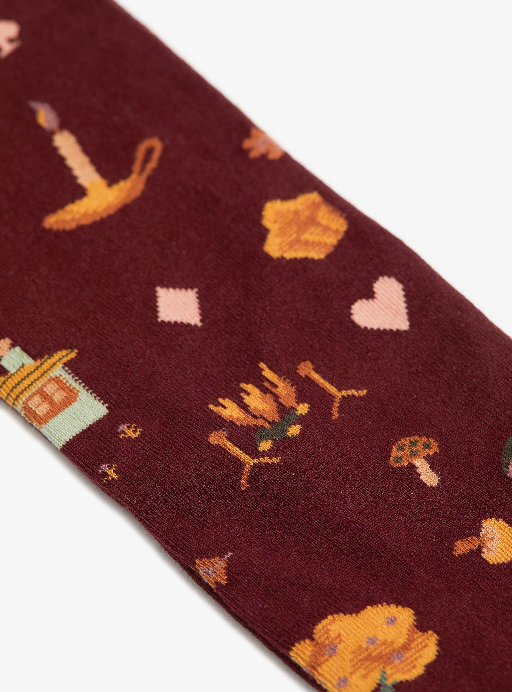 Burgundy Knee High Socks Burgundy BONNE MAISON (Fabric Detail) at Couverture & The Garbstore