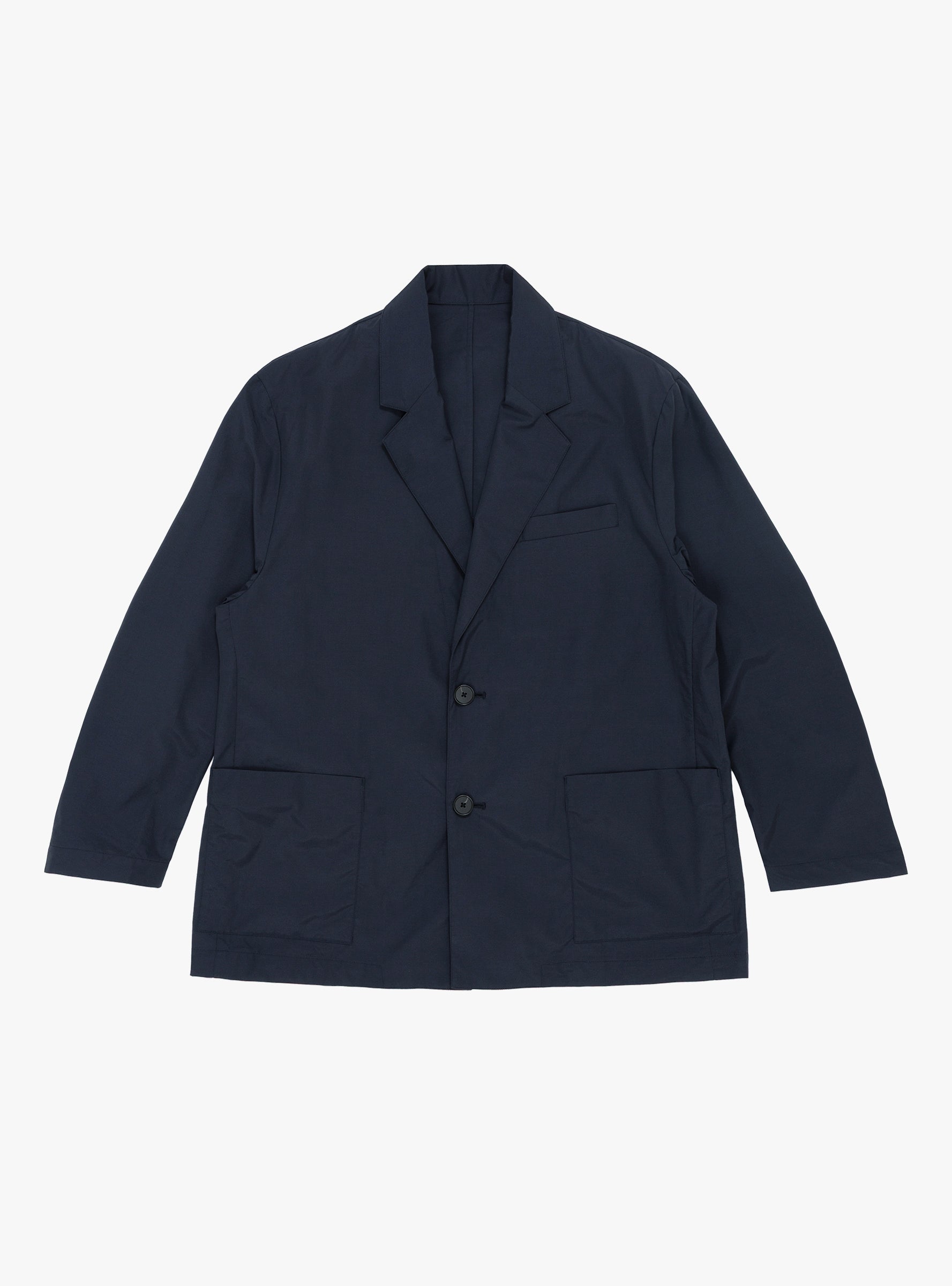 Cotton Nylon Single Breasted Blazer Dark Navy SSSTEIN (Front View) at Couverture & The Garbstore