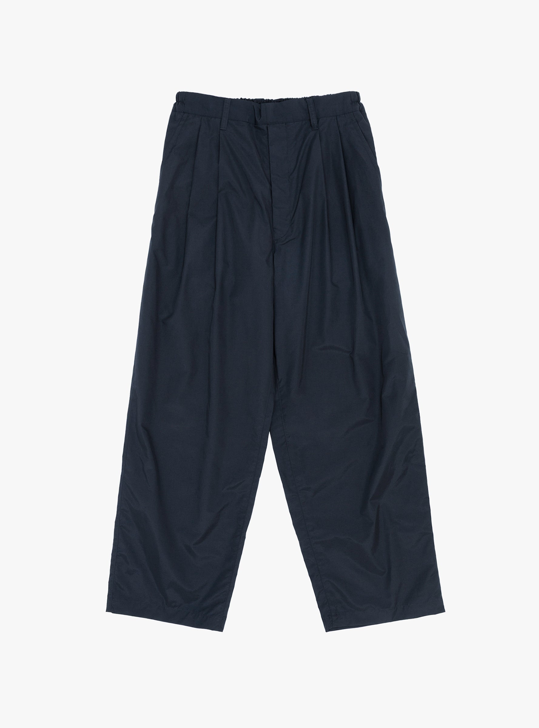 Cotton Nylon Wide Easy Trousers Dark Navy SSSTEIN (Front View) at Couverture & The Garbstore