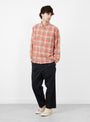 Made in Japan Grande Tab Shirt Red Red Check TDR (model front) at Couverture & The Garbstore