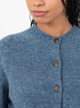 Nova_Cardigan_Denim_Fleck_Denim_Fleck_SIDELINE_Model_close up at Couverture & The Garbstore