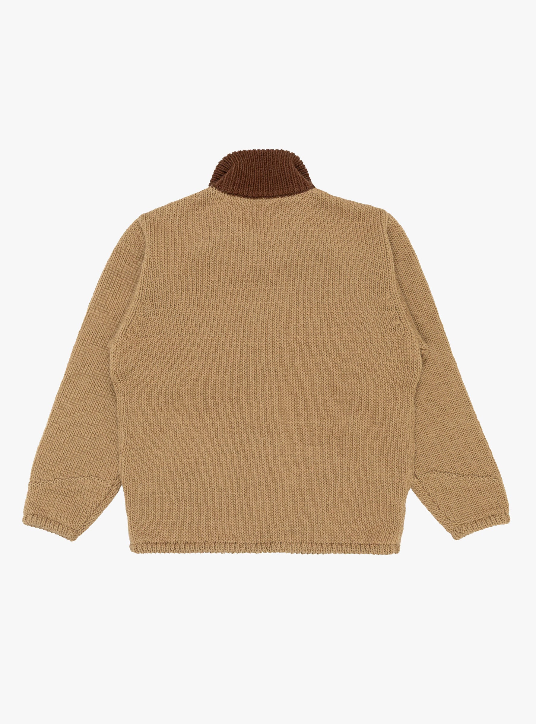 Homemade Knitted Detroit Jacket Tan RICE NINE TEN (back) at Couverture & The Garbstore