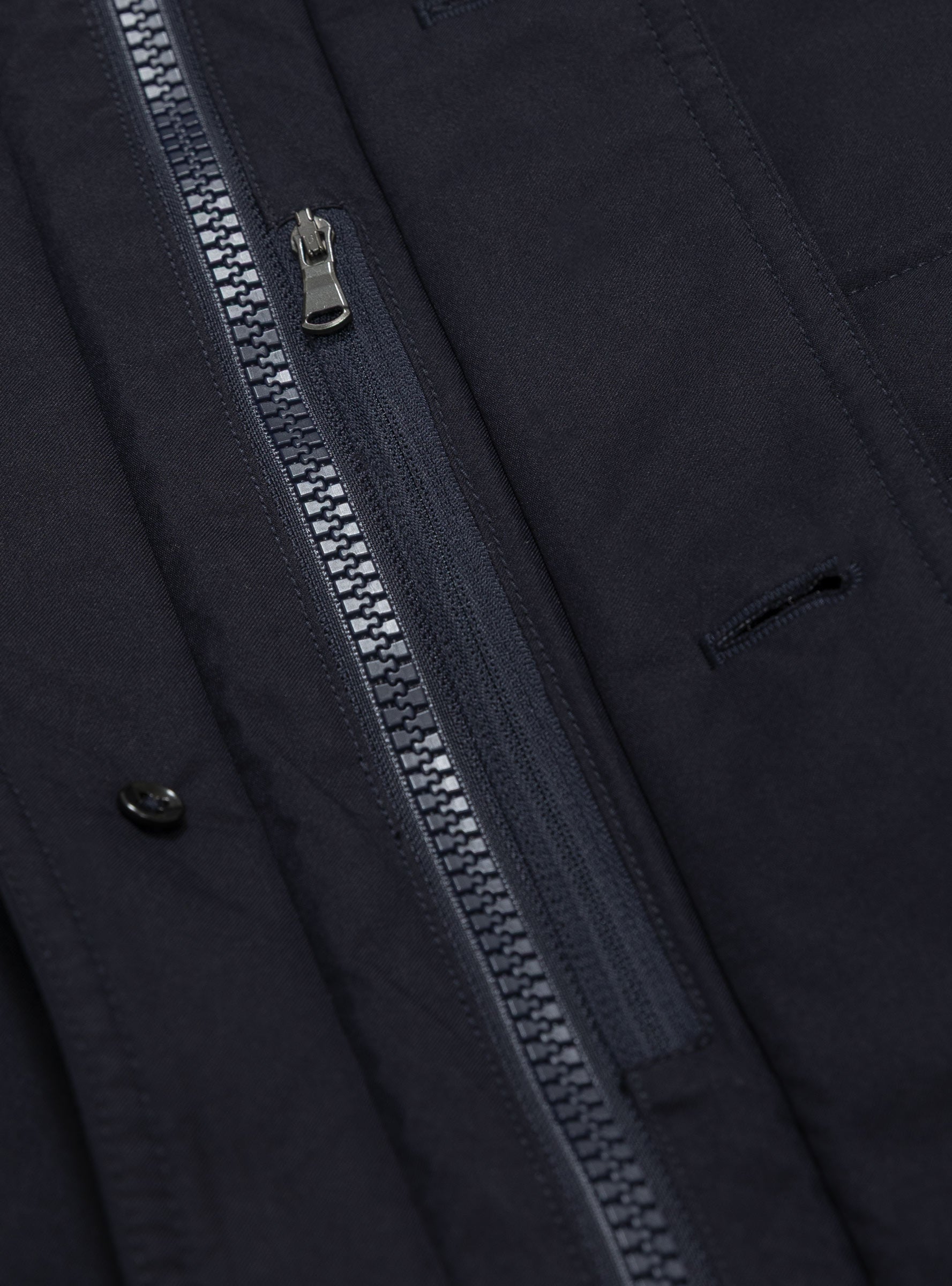 2L GORE-TEX Down Coat Navy NANAMICA (pocket detail) at Couverture & The Garbstore