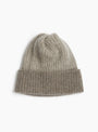 Two-tone Pleats Knit Cap Taupe Taupe MATURE HA (Front) at Couverture & The Garbstore