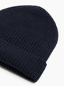 Lambswool-Knit-Cap-Navy-Navy-MATURE-HA-(Fabric Detail) at Couverture & The Garbstore