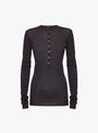 Isabella-Long-Sleeve-T-Shirt-Burgundy-and-Dark-Purple-Burgundy-and-Dark-Purple-Soeur-(Front View) at Couverture & The Garbstore