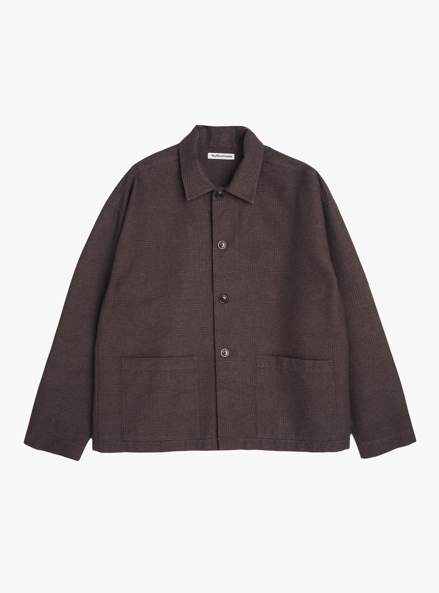 PJ Overshirt Brown Brown YMC You Must Create (Front) at Couverture & The Garbstore