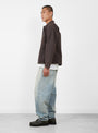 PJ Overshirt Brown Brown YMC You Must Create (model side) at Couverture & The Garbstore