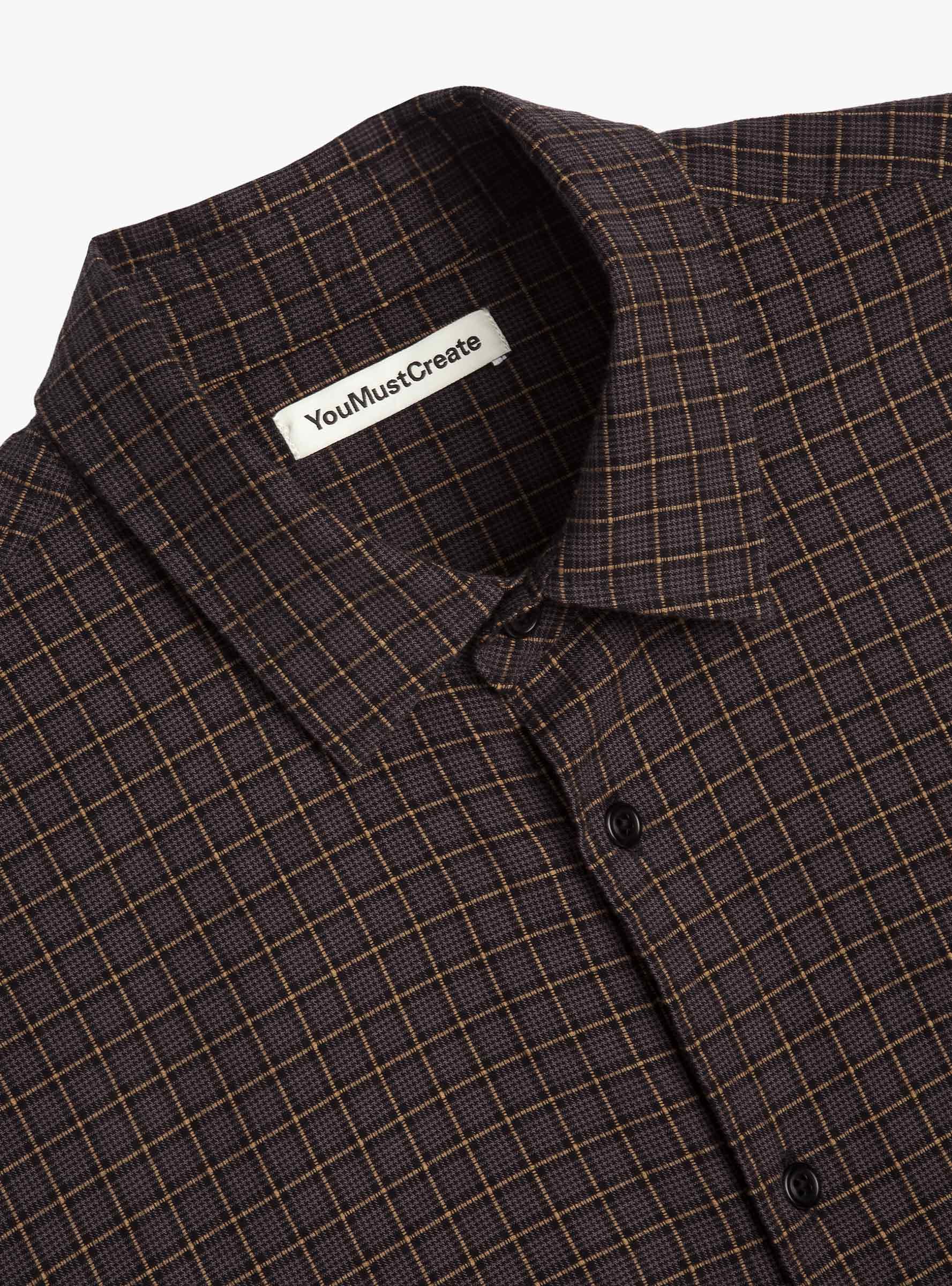 M Curtis Shirt Grey Check Grey Check YMC You Must Create (Collar Detail) at Couverture & The Garbstore