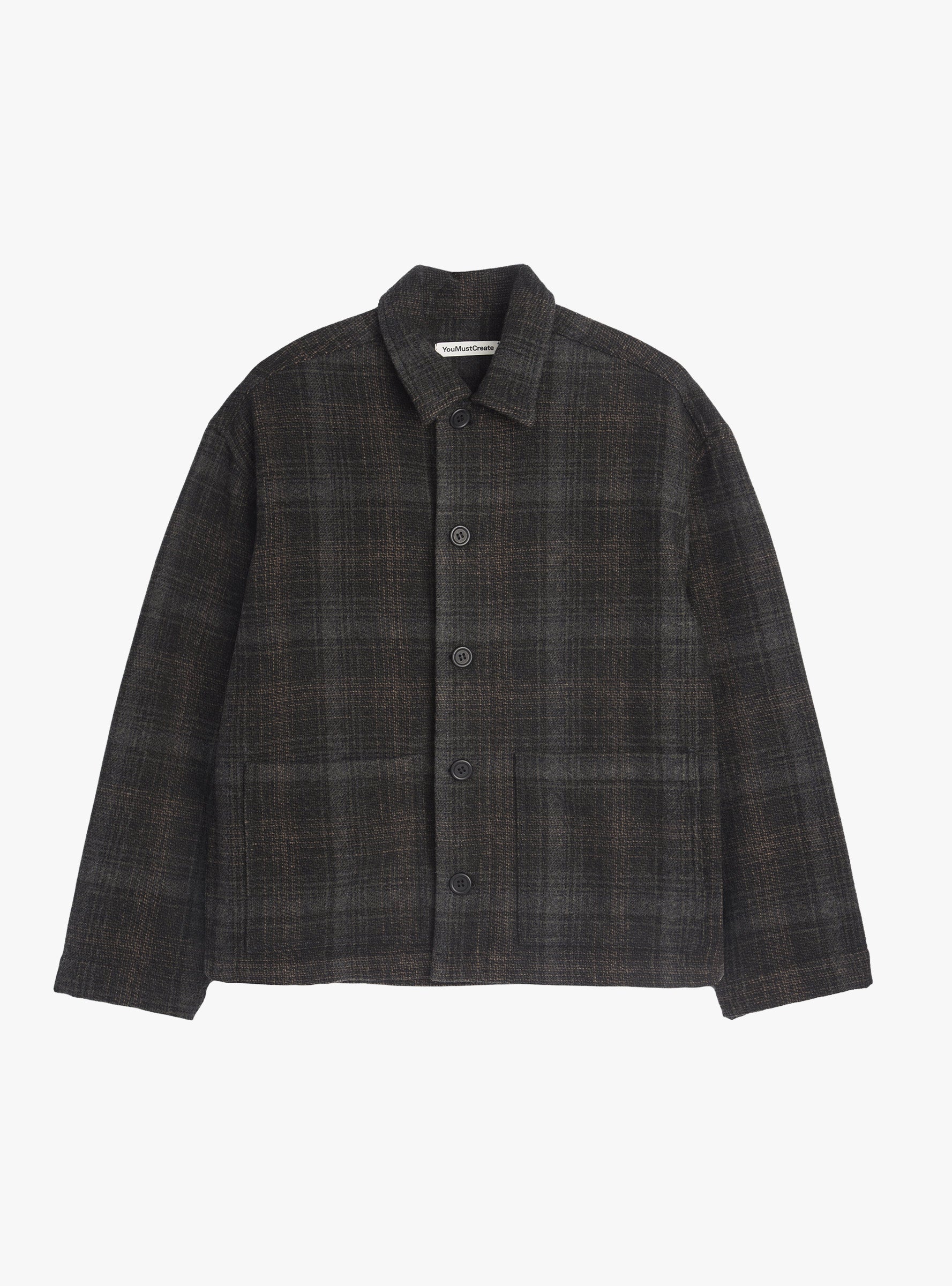 PJ Overshirt Brown Wool Blend Brown Wool Blend YMC You Must Create (Front) at Couverture & The Garbstore