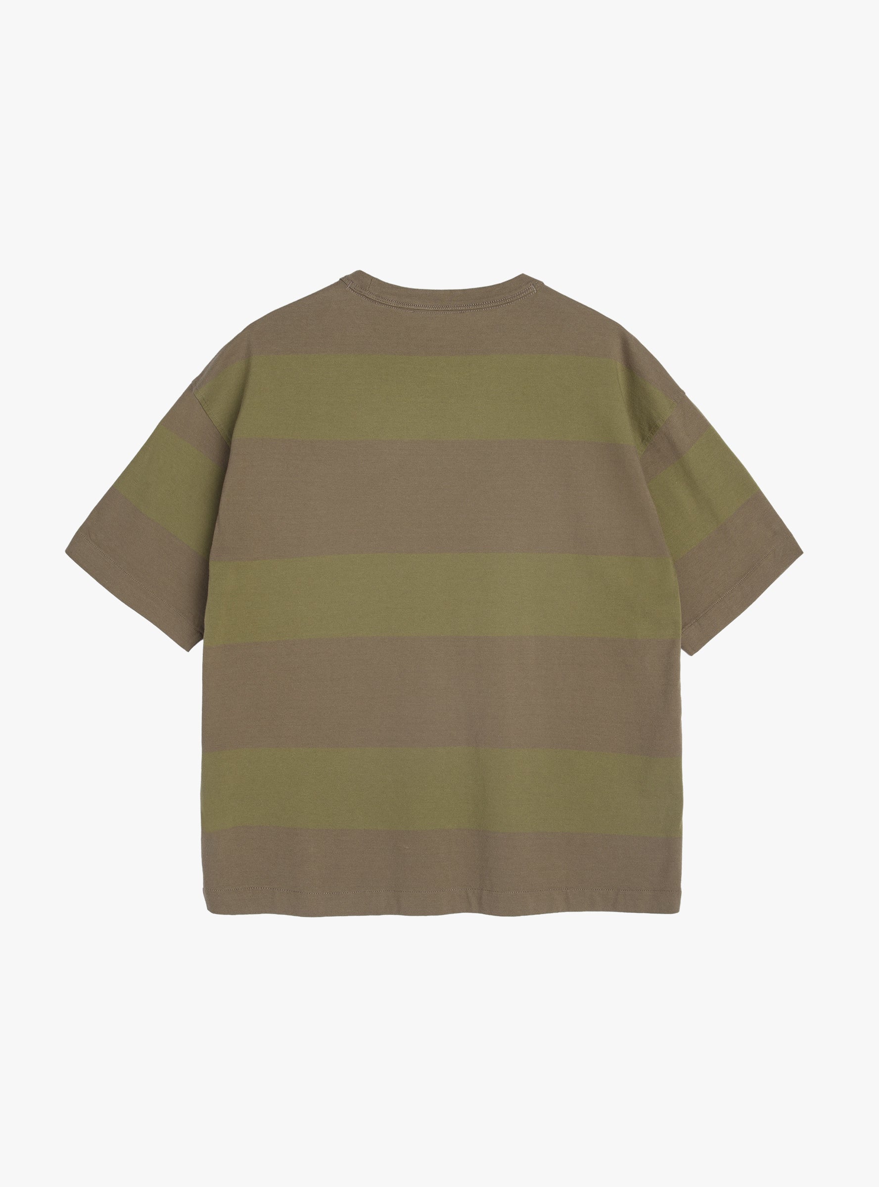 M Triple Wide Stripe T-Shirt Green Green YMC You Must Create (Back) at Couverture & The Garbstore