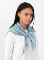 Classic-Scarf-Stormblue-and-Beige-Stormblue-and-Beige-SKALL-(Model Front) at Couverture & The Garbstore