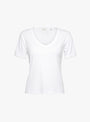 Seventies-V-Neck-Tee-Optic-White-Optic-White-SKALL-(Front View) at Couverture & The Garbstore